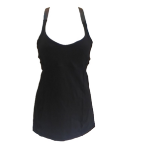 Lululemon Satin Strap Black Tank Top Shelf Bra with Inserts Size 4 EUC
